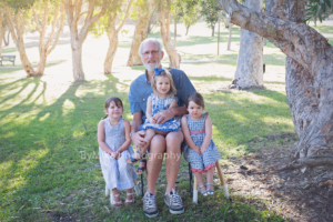 Granddad and his grandchildren captured by family photographer Perth ByMika photography