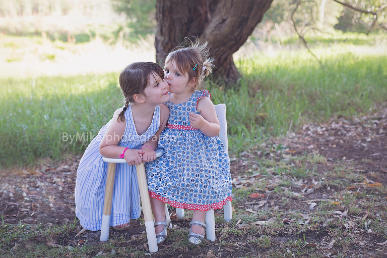 Children photography Perth, two cute little sisters posing for their session